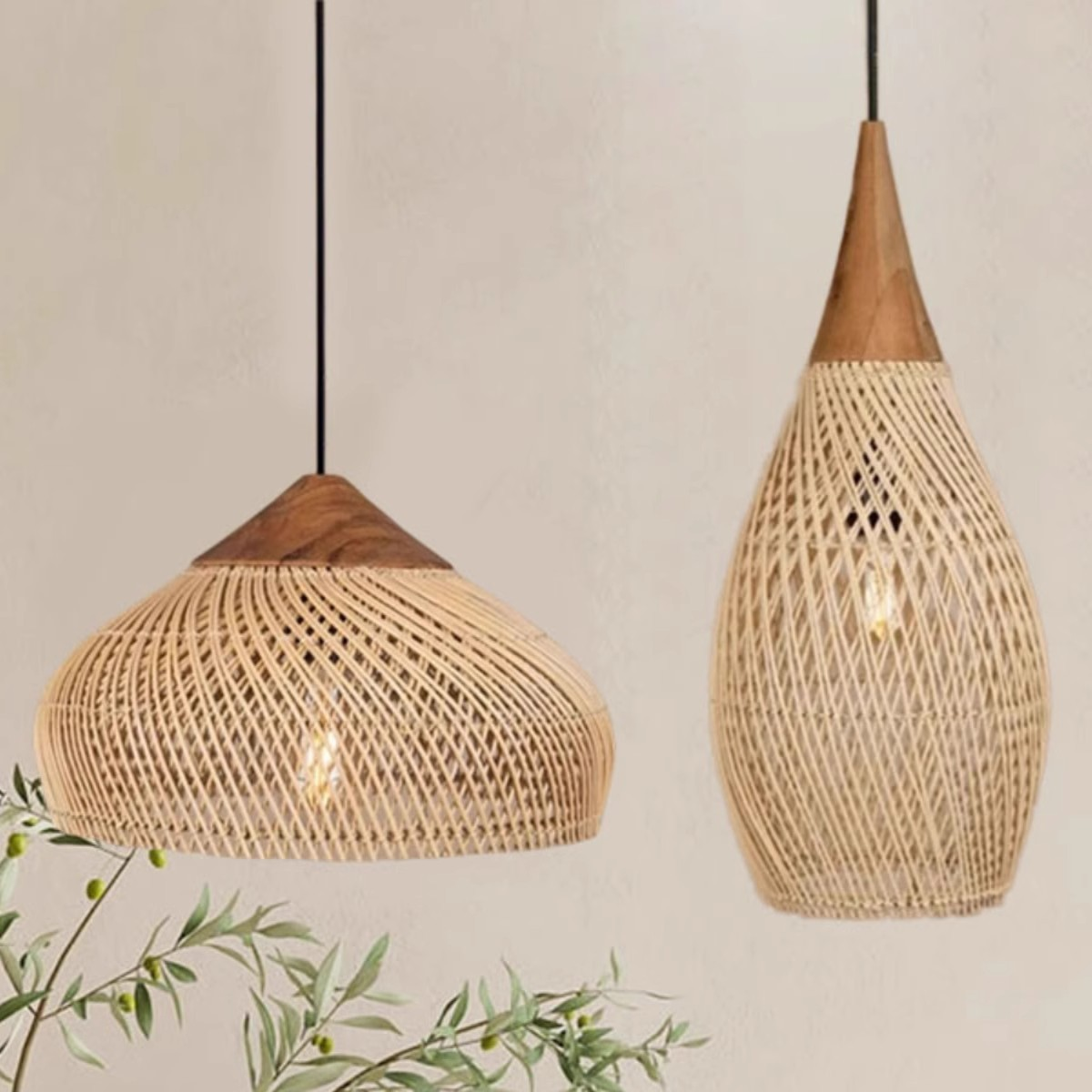 Japanse stijl rotan hanglampen Wabi-sabi