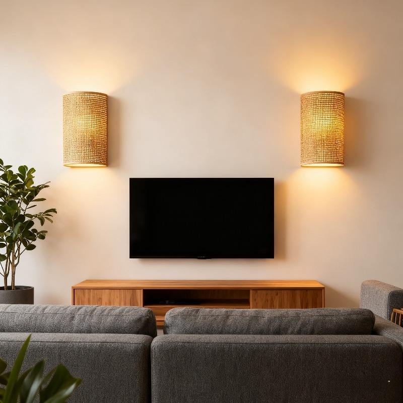 Bamboe Wandlamp Rustieke Wandlamp