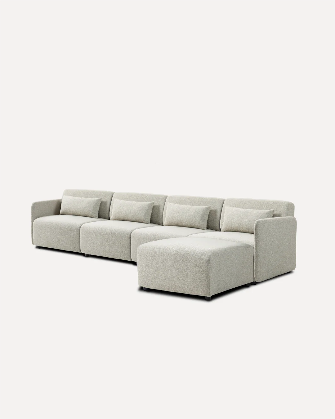 Abstracta Sofa bank vier personen - Beige (Met Ottoman)